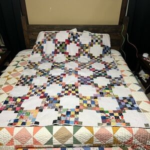 Patchwork Quilt with Multicolor Squares